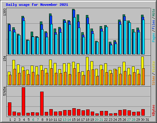 Daily usage for November 2021