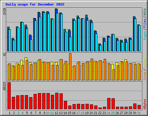 Daily usage for December 2022