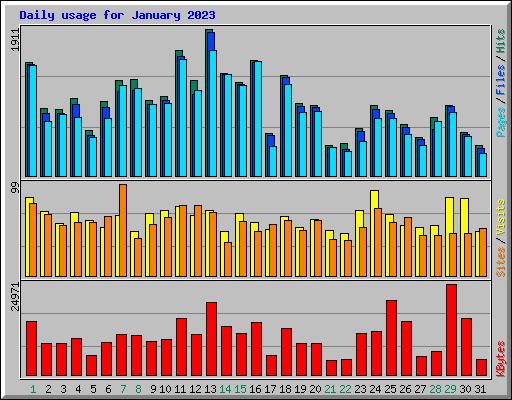 Daily usage for January 2023