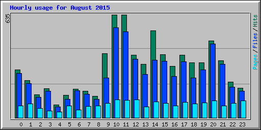 Hourly usage for August 2015