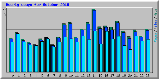 Hourly usage for October 2016