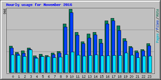Hourly usage for November 2016