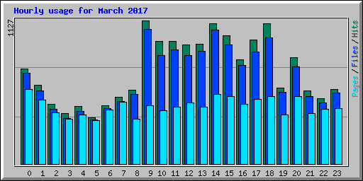 Hourly usage for March 2017