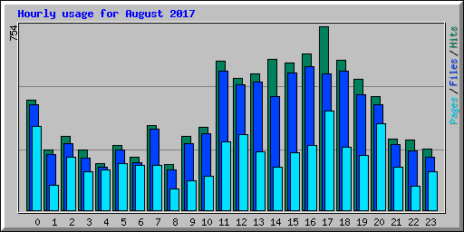 Hourly usage for August 2017