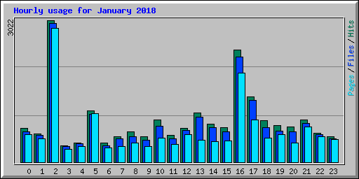 Hourly usage for January 2018