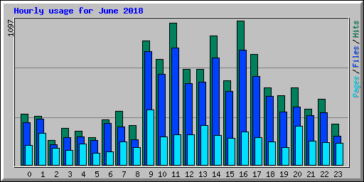Hourly usage for June 2018