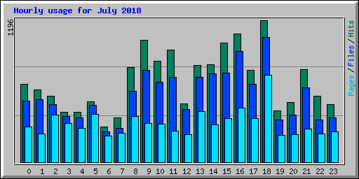 Hourly usage for July 2018