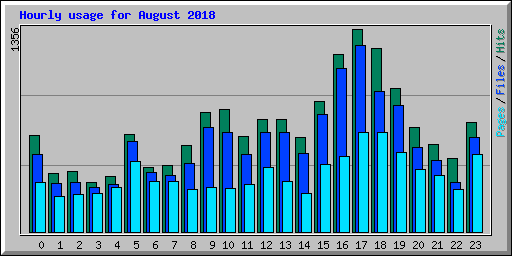 Hourly usage for August 2018