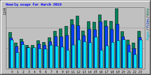 Hourly usage for March 2019