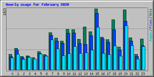 Hourly usage for February 2020