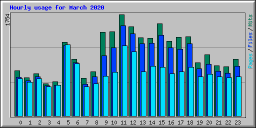 Hourly usage for March 2020