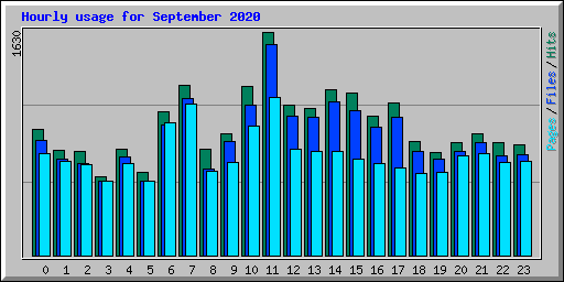 Hourly usage for September 2020