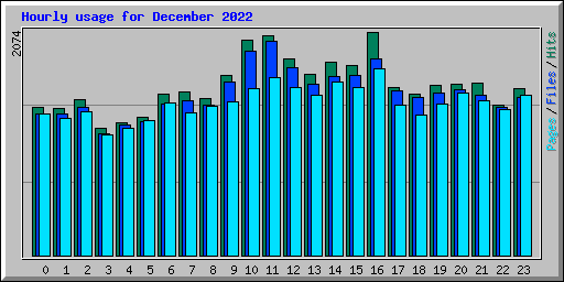 Hourly usage for December 2022