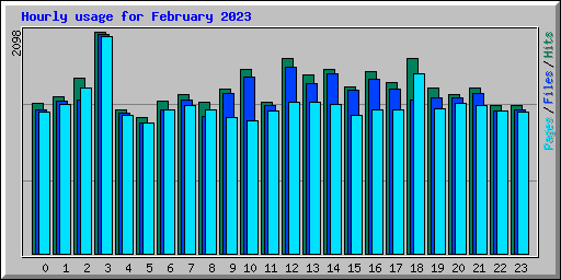 Hourly usage for February 2023