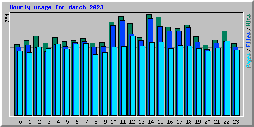 Hourly usage for March 2023